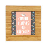 Unicorns Bamboo Trivet with Ceramic Tile Insert (Personalized)