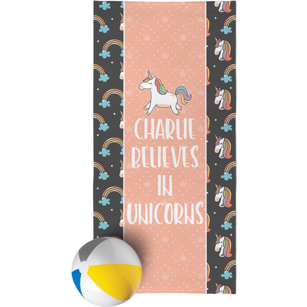 Custom Unicorns Beach Towel (Personalized)