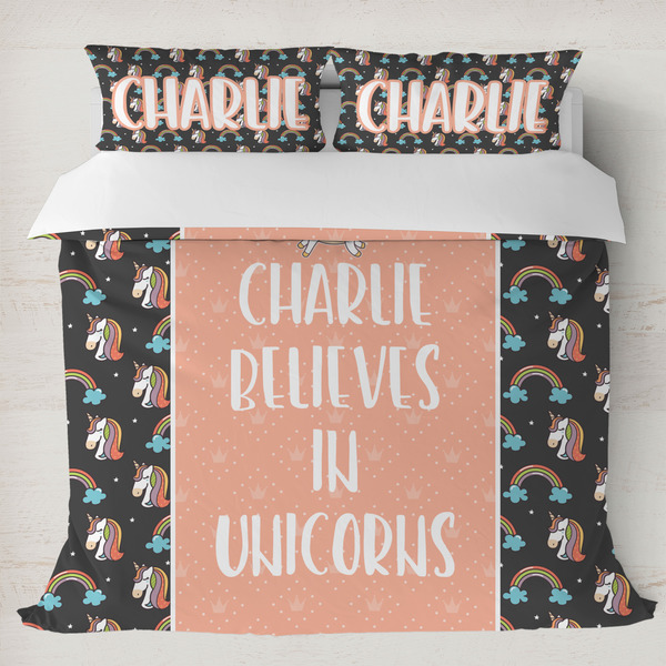 Custom Unicorns Duvet Cover Set - King (Personalized)