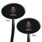 Unicorns Black Plastic 7" Stir Stick - Double Sided - Oval - Front & Back