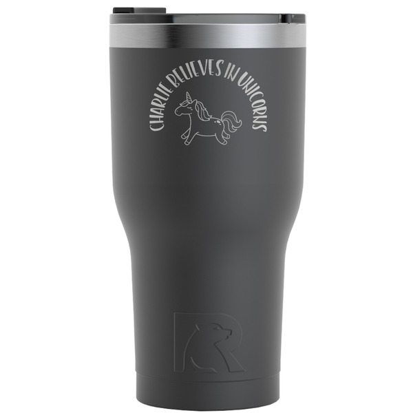 Custom Unicorns RTIC Tumbler - Black - Engraved Front (Personalized)