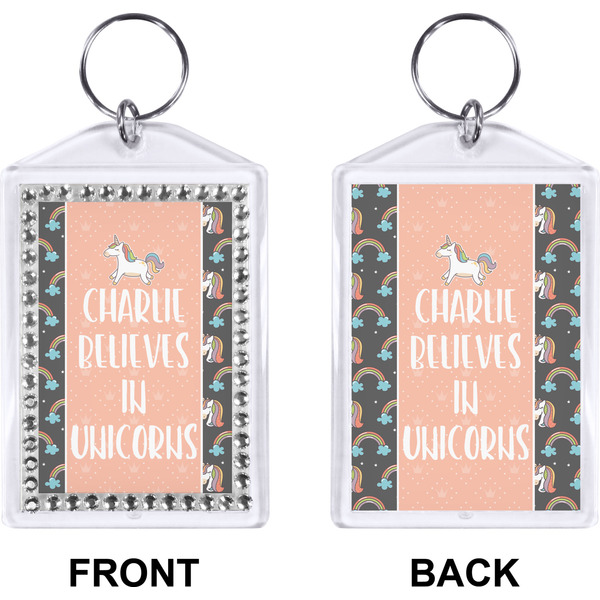 Unicorns Bling Keychain (Front + Back)