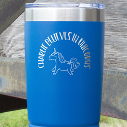 Unicorns 20 oz Stainless Steel Tumbler - Royal Blue - Double Sided (Personalized)