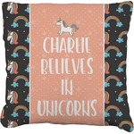 Unicorns Faux-Linen Throw Pillow 20" (Personalized)