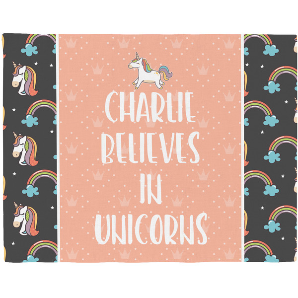 Custom Unicorns Woven Fabric Placemat - Twill w/ Name or Text