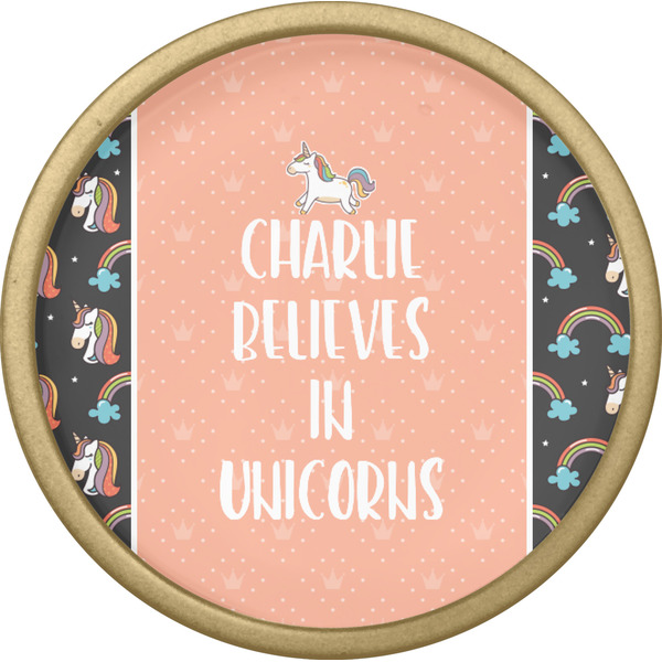 Unicorns Cabinet Knob - Gold - Front