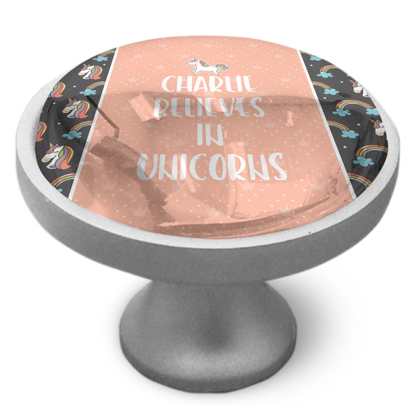 Unicorns Cabinet Knob - Nickel - Side