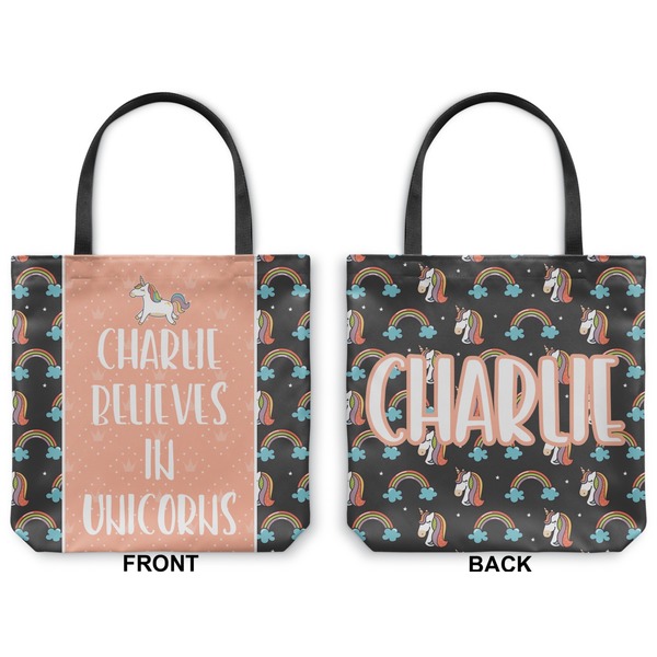 Unicorns Canvas Tote - Front and Back