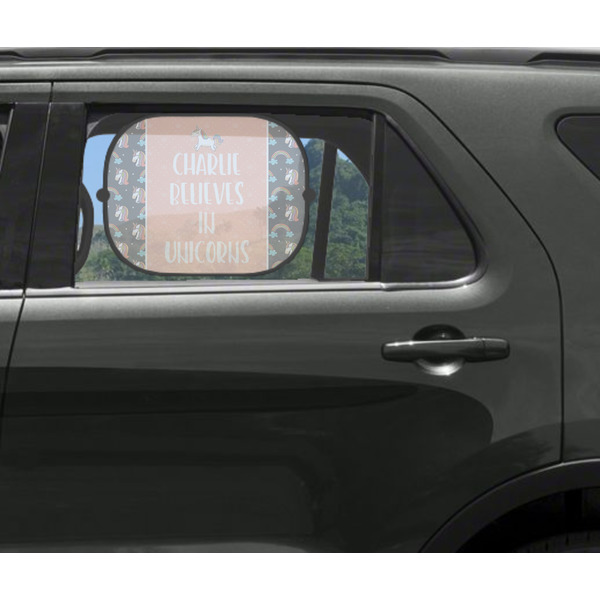 Unicorns Car Sun Shade Black - In Car Window