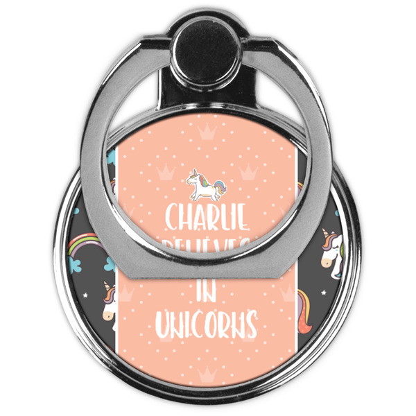 Unicorns Cell Phone Ring Stand & Holder - Front (Collapsed)