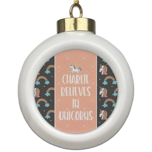Custom Unicorns Ceramic Ball Ornament (Personalized)