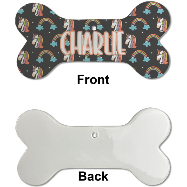 Unicorns Ceramic Flat Ornament - Bone Front & Back Single Print (APPROVAL)