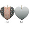 Unicorns Ceramic Flat Ornament - Heart Front & Back (APPROVAL)