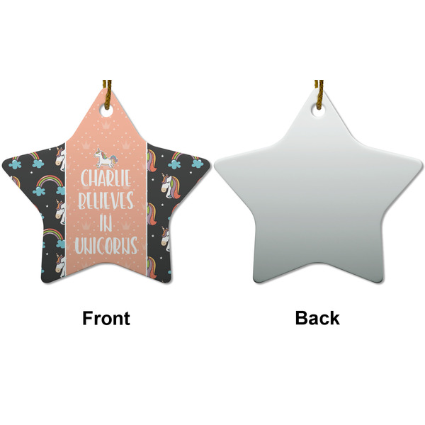 Unicorns Ceramic Flat Ornament - Star Front & Back (APPROVAL)