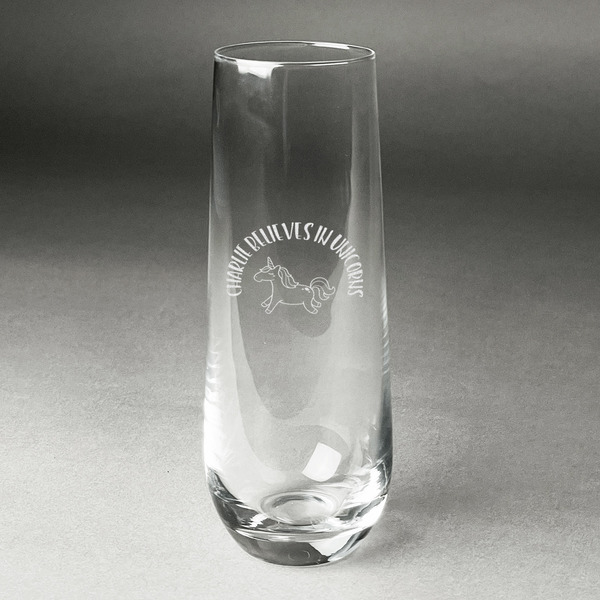 Custom Unicorns Champagne Flute - Stemless Engraved (Personalized)