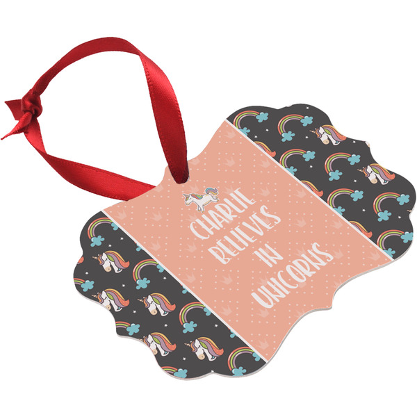 Unicorns Christmas Ornament (Angle View)