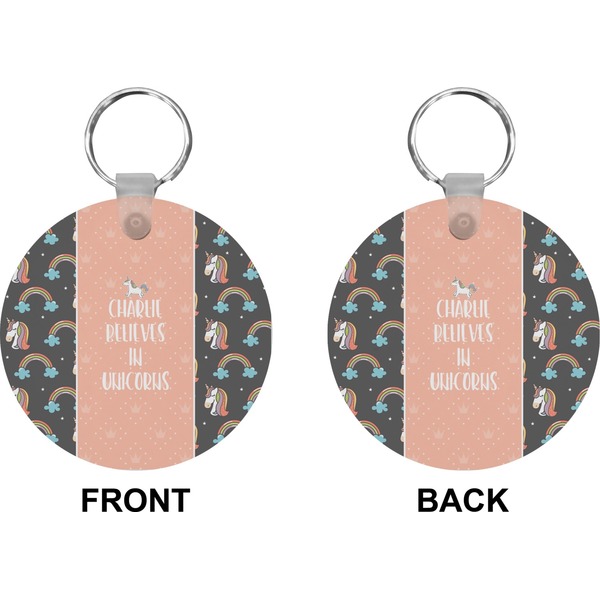 Unicorns Circle Keychain (Front + Back)
