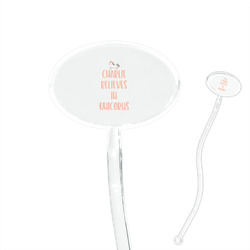 Unicorns 7" Oval Plastic Stir Sticks - Clear (Personalized)