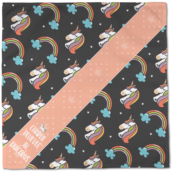 Unicorns Cloth Napkins - Personalized Dinner (Full Open)