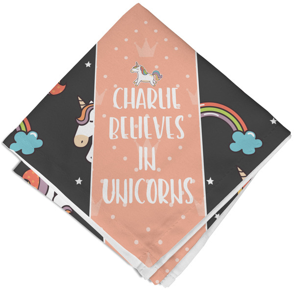 Unicorns Cloth Napkins - Personalized Lunch (Folded Four Corners)