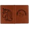 Unicorns Cognac Leather Passport Holder Outside Double Sided - Apvl