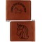 Unicorns Cognac Leatherette Bifold Wallets - Front and Back