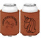 Unicorns Cognac Leatherette Can Sleeve - Double Sided Front and Back