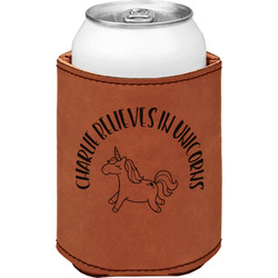 Unicorns Leatherette Can Sleeve - Double Sided (Personalized)