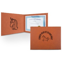 Unicorns Leatherette Certificate Holder - Front and Inside (Personalized)