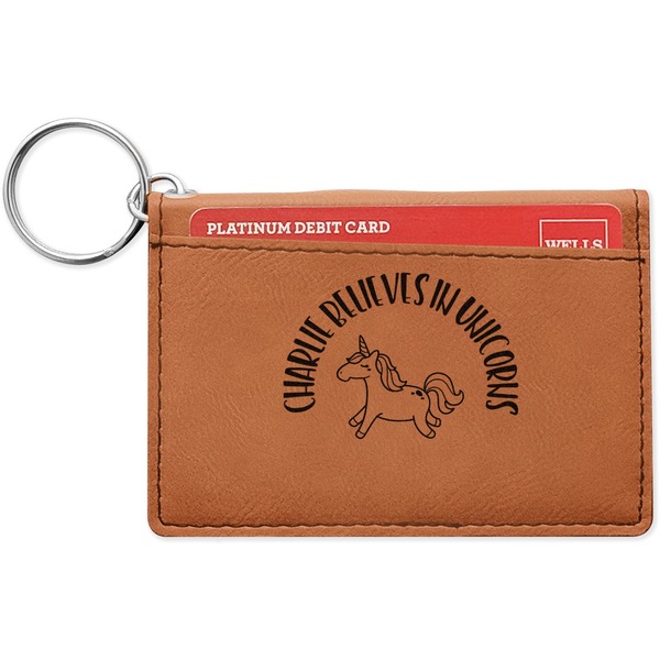 Custom Unicorns Leatherette Keychain ID Holder (Personalized)