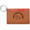 Unicorns Cognac Leatherette Keychain ID Holders - Front Credit Card