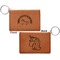 Unicorns Cognac Leatherette Keychain ID Holders - Front and Back Apvl