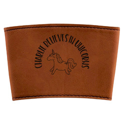 Unicorns Leatherette Cup Sleeve (Personalized)