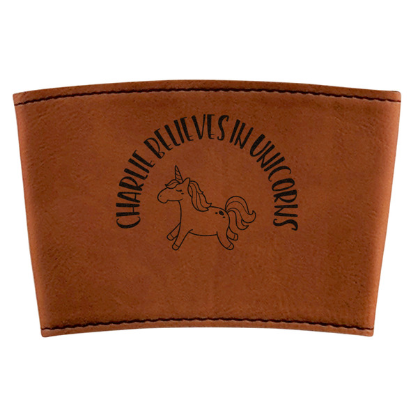 Custom Unicorns Leatherette Cup Sleeve (Personalized)