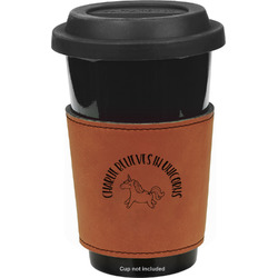Unicorns Leatherette Cup Sleeve - Double Sided (Personalized)