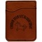 Unicorns Cognac Leatherette Phone Wallet close up