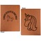 Unicorns Cognac Leatherette Portfolios with Notepad - Large - Double Sided - Apvl