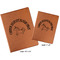 Unicorns Cognac Leatherette Portfolios with Notepad - Compare Sizes