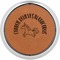Unicorns Cognac Leatherette Round Coasters w/ Silver Edge - Single