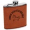 Unicorns Cognac Leatherette Wrapped Stainless Steel Flask