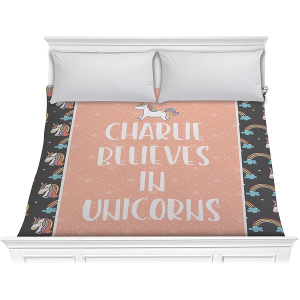 Custom Unicorns Comforter - King (Personalized)