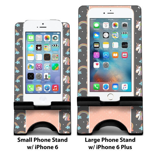 Unicorns Compare Phone Stand Sizes - with iPhones