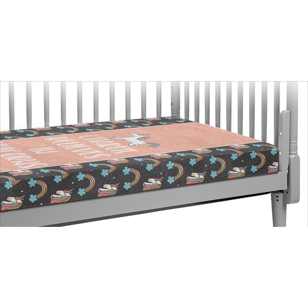 Custom Unicorns Crib Fitted Sheet (Personalized)