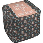 Unicorns Cube Pouf Ottoman - 18" (Personalized)