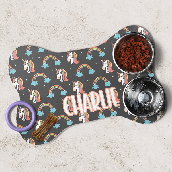Unicorns Dog Bone Shaped Mat Lifestyle