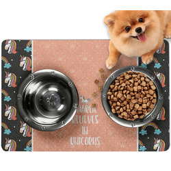 Unicorns Dog Food Mat - Small w/ Name or Text