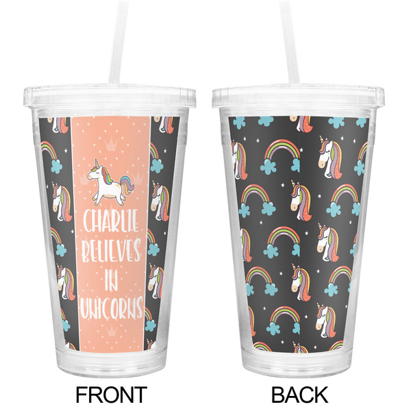 Unicorns Double Wall Tumbler with Straw - Approval