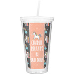 Unicorns Double Wall Tumbler with Straw (Personalized)