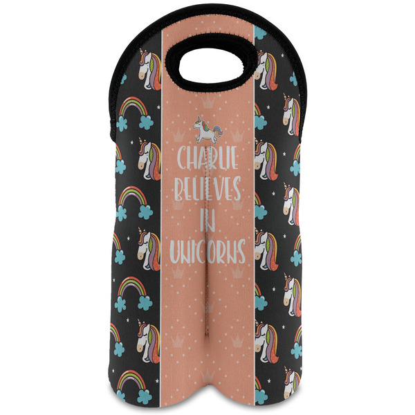 Custom Unicorns Wine Tote Bag (2 Bottles) (Personalized)