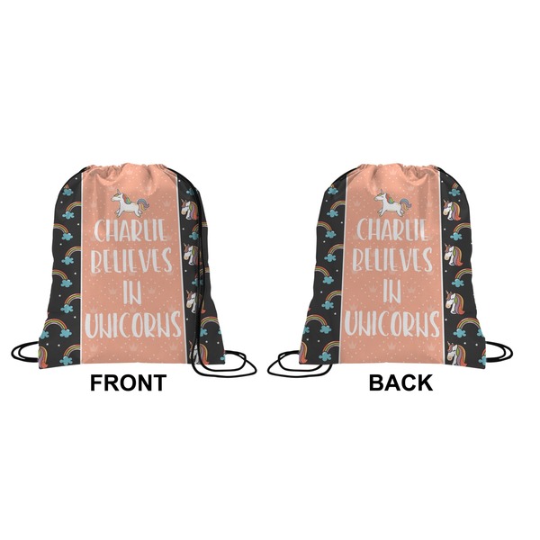 Unicorns Drawstring Backpack Front & Back Small